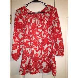 🧡🌺 Orange Floral Peplum Top🌺🧡